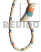 8mm Coco Heishe Bleached Orange/blue