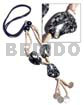2 Rows Black Leather Thong,