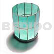 Round Aqua Blue Capiz Candle