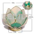Lotus Candle Holder Green/white Capiz
