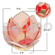 Lotus Candle Holder Red/white Capiz