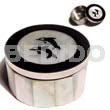 Inlaid Troca/black Tab Round Pillbox