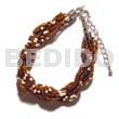 12 Rows Brown/white Twisted Glass