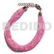 6 Rows Pink Multi Layered