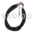 6 Rows Black Multi Layered