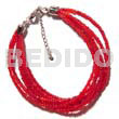6 Rows Red Multi Layered