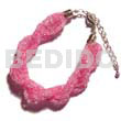 12 Rows Pink Twisted Glass