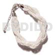 12 Rows White Twisted Glass