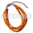 6 Rows Orange Multi Layered