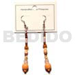 Orange Dangling Wood Beads Acrylic