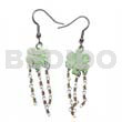 Dangling 15mm Grooved Pastel Green