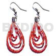 Dangling Looped Red Cut Beads