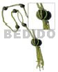 2 Rows Tassled Green Glass