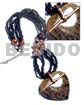 3 Rows Black Glass Beads