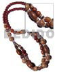 6mm Maroon Nat. Wood Beads