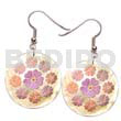 35mm Round MOP Floral Embossed