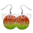 35mm Round Orange/lime Green Capiz