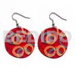 Dangling 35mm Round Red Capiz
