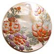 Round 40mm Hammershell Handpainted Design-floral/embossed