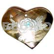 Heart 50mm Blacklip Handpainted Design