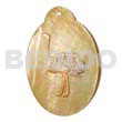 Oval MOP 45mm Handpainted Embossed