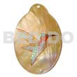 Oval MOP 45mm Handpainted Embossed