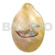 Oval MOP 45mm Handpainted Embossed