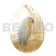 Oval MOP 45mm Handpainted Embossed