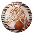 Round 40mm Hammershell Handpainted Design