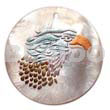 Round 40mm Hammershell Handpainted Design