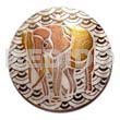 Round 40mm Hammershell Handpainted Design