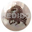 Round 40mm Hammershell Handpainted Design