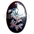 Oval 50mmx40mm Blacktab Shell Handpainted