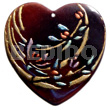 Heart 50mmx45mm Blacktab Shell Handpainted