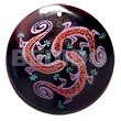 Round 50mm Blacktab Shell Handpainted