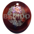 Round 50mm Blacktab Shell Handpainted