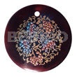 Round 50mm Blacktab Shell Handpainted