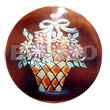 Round 50mm Blacktab Shell Handpainted