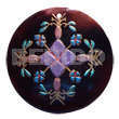 Round 50mm Blacktab Shell Handpainted