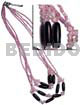 4 Rows Pink Cut Beads