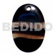 50mmx35mm Oval Black Horn Golden