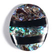45mmx35mm Laminated Oval Paua/blacklip Shell