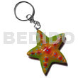 Starfish Handpainted Wood Keychain 65mm