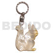40mm Carved MOP Shell Keychain/squirrel
