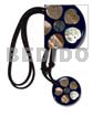 Black Leather Thong Round Pendant