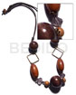 Assorted Wood Beads - 2pcs