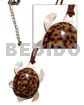 Brown Leather Thong MOP And