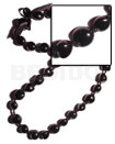 Black Kukui Nuts Ribbon Lei