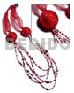 5 R0ws Red/white Glass Beads