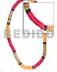 4-5mm Coco Heishe Natural Brown/red/orange/black